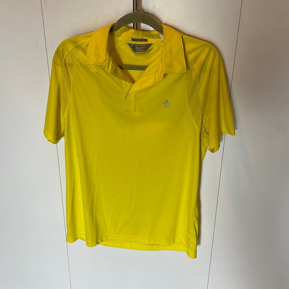 Like new Penguin stretch golf shirt. Bright yellow.
